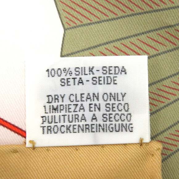 HERMES Cream Silk Scarf - Picture 6 of 6